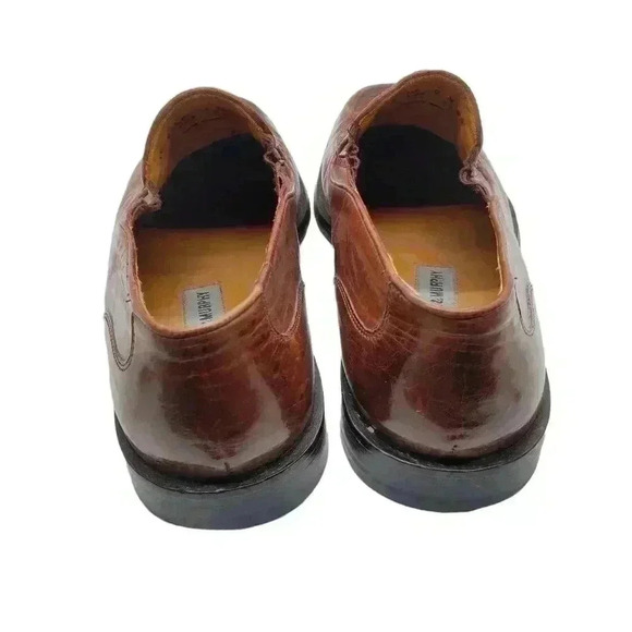 Johnston & Murphy Mens Loafer Shoes Brown Basket Weave Leather Slip Ons 9 M - Picture 4 of 7